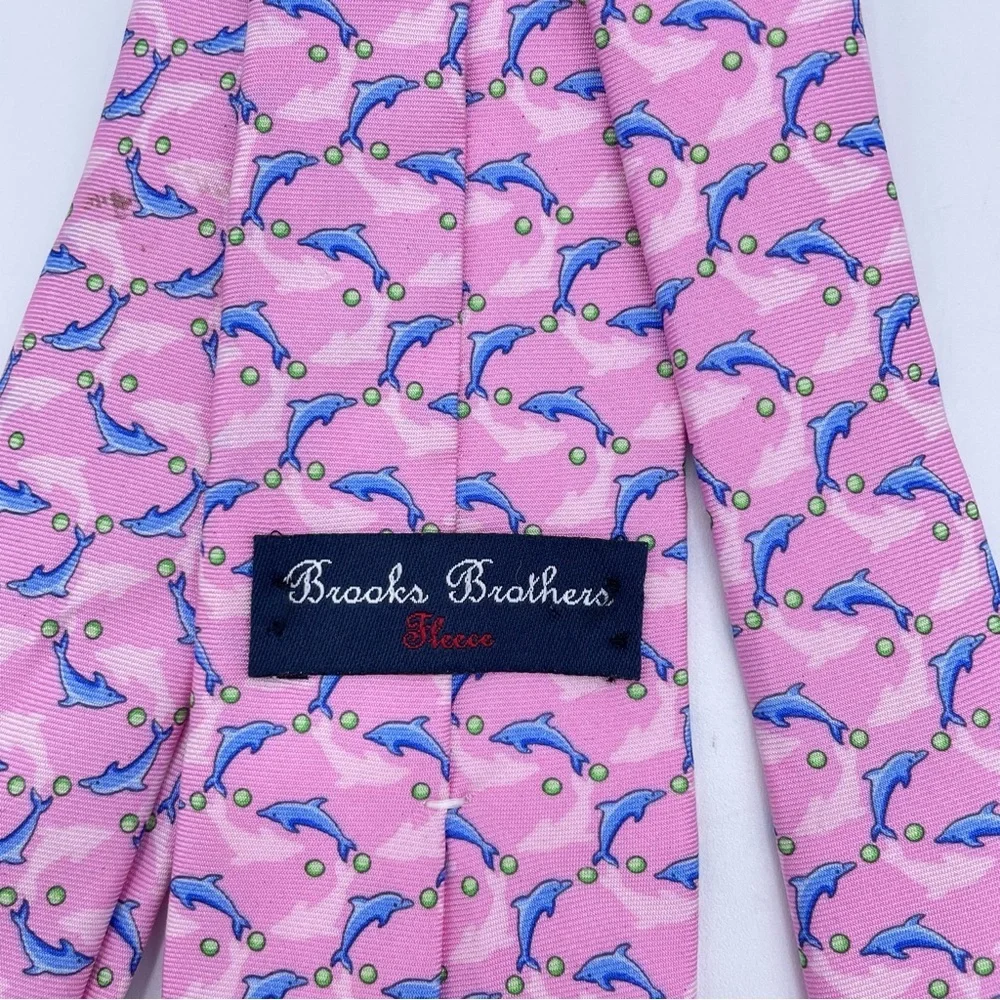 Brooks Brothers Boys Silk Dolphin Tie OS Pink/Blue